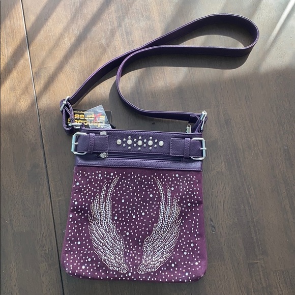 Handbags - Purple angel wing crossbody purse